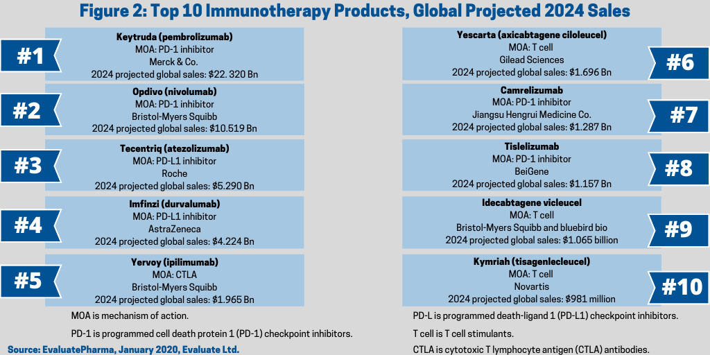 Figure 2 Top 10 Immunotherapy Products Global Projected 2024 Sales